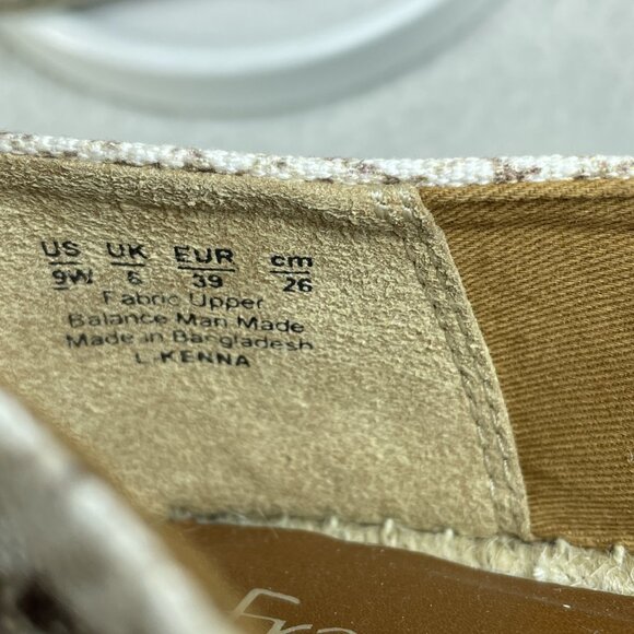 Franco Sarto Flat Shoes Womens Size 9W Tan Slip On Fabric Upper Snakeskin - Picture 6 of 9